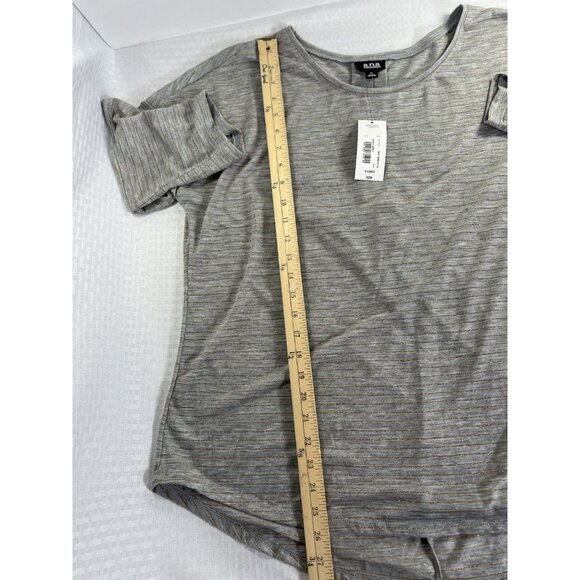 A.N.A Long Sleeve‎ Knit Gray and Gold  NWT Womens Subtle Striped XL top - Picture 5 of 14